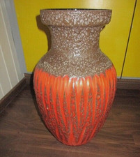 Scheurich German Vintage 60s Modernist Space Age Pop Art Fat Lava Flame Floor Vase