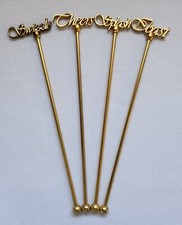 4 Gold Swizzle Stick Drink