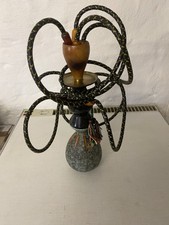  Shisha Wasserpfeife 70er Jahre Glas geschliffen Golddekor für 4 Personen