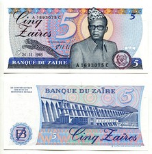 5 Zaires Zaire 24.11.1985