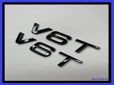 2x  V6T Emblem Schriftzug RS SQ A6 A7 S5 S6 S7 S8  schwarz glänzend