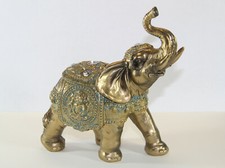 Deko Dekoration Tierfigur Elefant gold goldfarbend  (B/H/T) 15x16x7cm