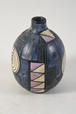 C25U36- Vintage Lu Klopfer Kunst Keramik Vase für Johann Lipp Mering um 1950