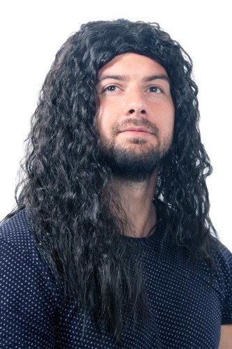 Lange rocker perücke schwarz - lange,
