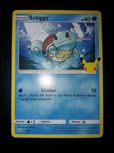 25th pokemon karte schiggy - pokemon,