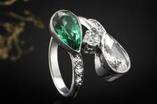 Vintage Tropfen Ring Turmalin