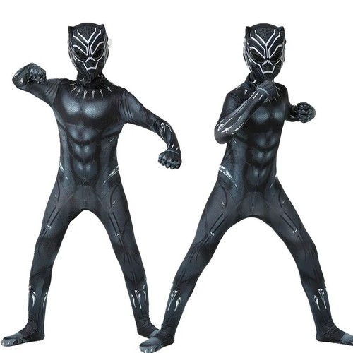 Kids black panther costume - black,