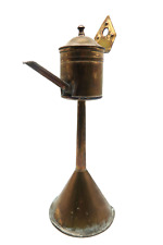 Antike Messing Stand-Öllampe mit Wandhalterung 29 cm, Top