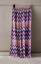 Elegante Palazzohose, Marke LEN‘S, ca. 34-38, lila/weiß, Zickzack-Muster