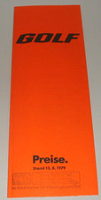 Prospekt Preisliste VW Golf I Typ 17 L / GL / GTI + Automatic Extras Preise 1979