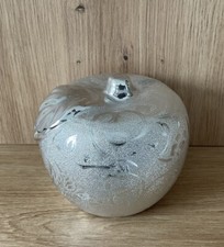 Deko Keramik Apfel Silber