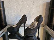 Colloseum Plateau High heels Pumps schwarz/glitzer Gothic Party Kostüm Karneval