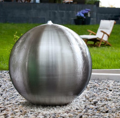 Edelstahl kugelbrunnen arctic - kugelbrunnen,