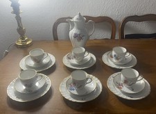KPM Berlin Kaffeeservice Rocaille Indisch Blumen – 6 Personen – 19-teilig