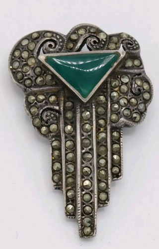 Art deco brosche silber - art,