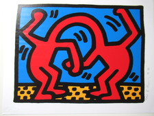 KEITH HARING: Aus Pop Shop, Siebdruck, Original signiert von 1988 mit Expertise