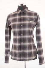 G-Star Damen Bluse Venice Check Shirt WMN S grau braun kariert Langarm Knopf D31