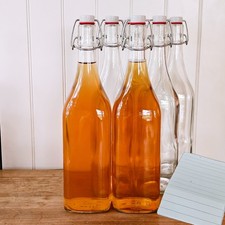 Glasflaschen 1000 ml mit Bügelverschluss – Weiß Glasflasche Saftflaschen Gläser