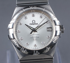 Omega Constellation Co-Axial 2500 Diamond 37mm Chronometer Herrenuhr Full Set