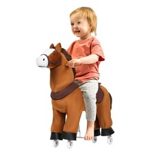 Stehpferd auf Rollen Spielpferd zum Reiten Plüschpferd ab 4 Jahren Schaukelpferd