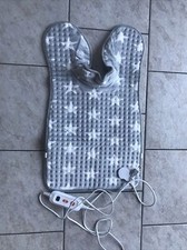 Rücken-Heizkissen elektrisch Grau Weiß Sterne Wärmedecke Rückenwärmer Nacken