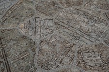 Handgewebter Patchwork Perserteppich 200x200 cm - Orient Rund Vintage Teppich