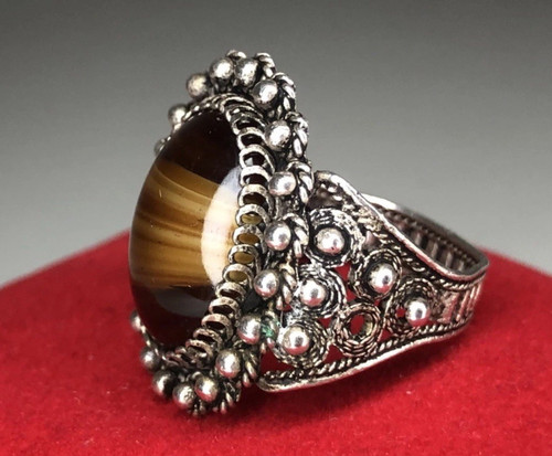 Antik damen silber ring - ring, mit