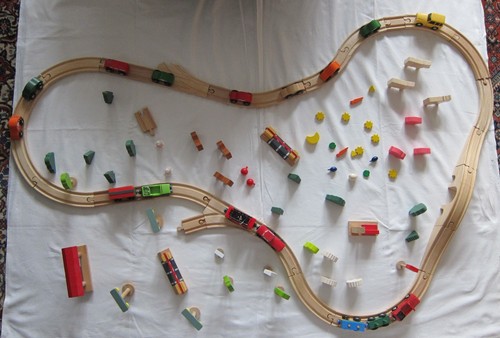 Große holzeisenbahn kinder - große,