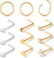 12pcs Nasenpiercing (18g/20g)
