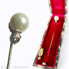 Aparte Revers Krawattennadel Perle Brillant 750 Gold 18 kt Diamond Pearl Pin