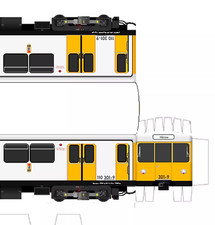 Bastelbögen Berliner U-Bahn Baureihe D, E & J als Kartonmodell Papiermodell