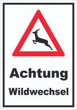 Schild achtung wildwechsel - schild,