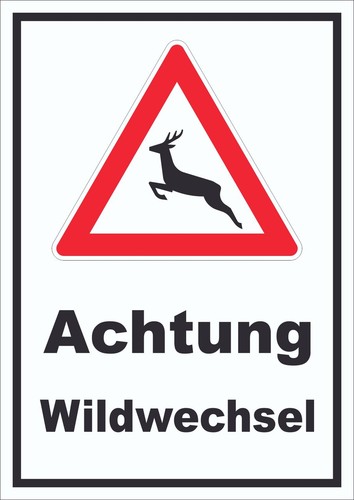 Schild achtung wildwechsel - achtung,