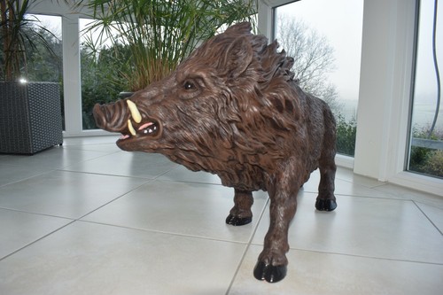 Eber schwein groß gartenfigur - eber,
