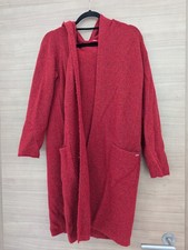 Damen Strickjacke Rot Lang