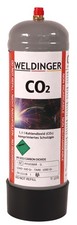 Schutzgas Kohlenstoffdioxid Einwegflasche CO² / 1 Liter - mit Standfuß WELDINGER