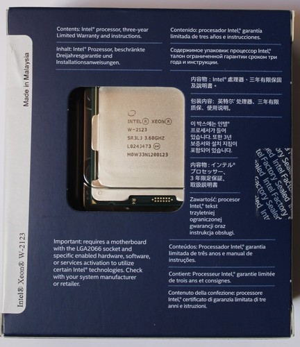 Cpu intel xeon - cpu, w-2123,