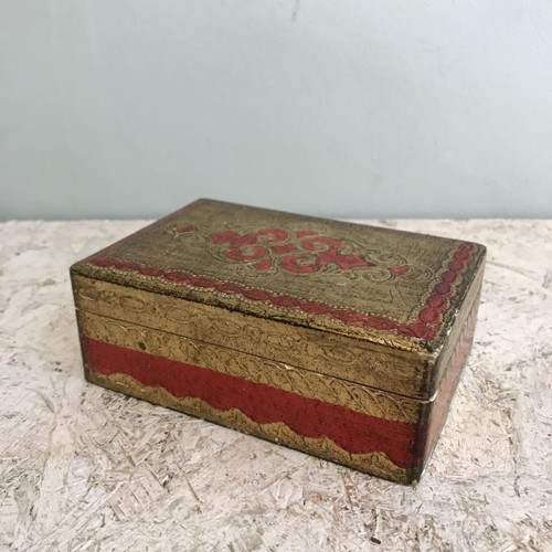 Florentine tin casket trinket - casket,