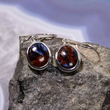 Pietersit Ohrring, 925er Silber, Edelstein Ohrring (3243), Edelsteinschmuck