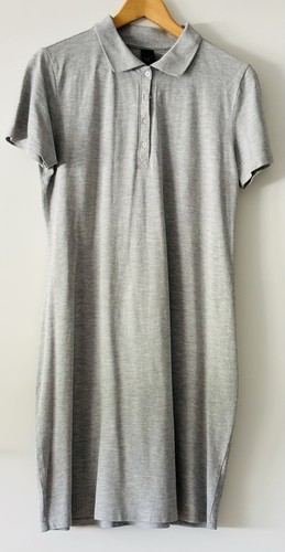 Damen polo piqué kleid grau - damen,