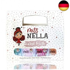 Miss Nella magische Sammlung Glitzer Nagellack 4er Set: rosa, rot Gold & blau,