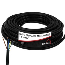 NYY-J Erdkabel 5x10 mm² Erdkabel Stromkabel Erdleitung 1-100 m NYY Elektrokabel