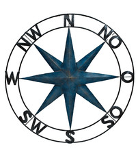 Wanddeko Kompass Metall