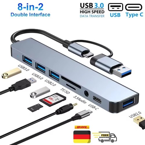 Usb c hub - 8-in-2, usb-c