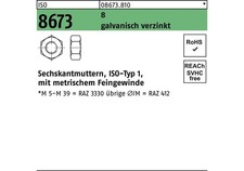 Reyher Sechskantmutter ISO 8673 M 45 x 3 8 galvanisch verzinkt