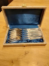 6 versilberte Kuchengabeln