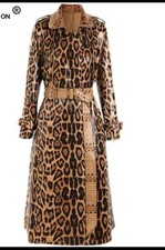 Damen Dünner Pu Leder Mantel