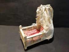 ANTIKES HOLZ PUPPEN BETT MIT