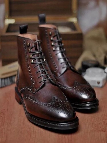 Men new handmade brown - men's,