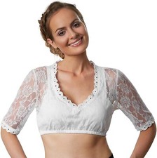 NEU ***dressforfun Elegante Dirndlbluse, Ärmel aus Spitze mit Blumenmuster, kurz